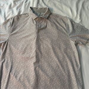 Hickey Freeman Light Gray Patterned Polo